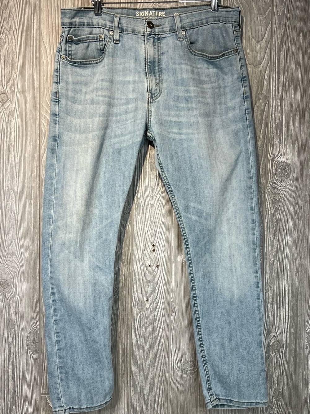 Levi Strauss Signature S37 Slim Jeans Men’s 34x30 Light Wash Stretch Denim Blue